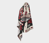 Ethnic Tribal Red Brown Pattern Native American Draped Kimono