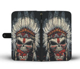 Powwow Store skull chief native american wallet phone case