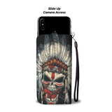 Powwow Store skull chief native american wallet phone case