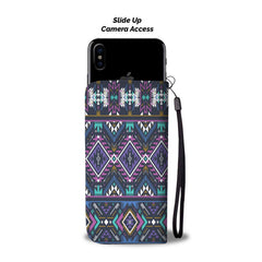 Powwow Store gb nat00380 purple tribe pattern wallet phone case
