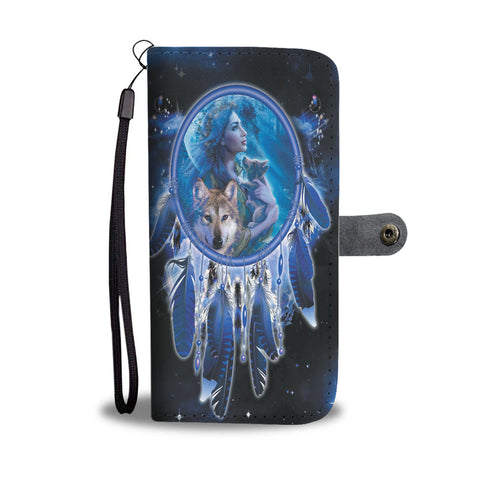 Powwow Store gb nat00358 girl wolves dream catcher wallet phone case