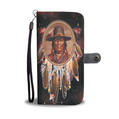Powwow Store gb nat00353 chief dream catcher red galaxy wallet phone case