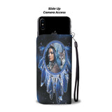 Powwow Store gb nat00355 native girl dream catcher blue galaxy wallet phone case