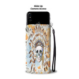 Powwow Store gb nat00366 skull chief headdress feathers wallet phone case