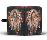 Powwow Store gb nat00354 native girl dream catcher red galaxy wallet phone case