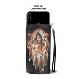 Powwow Store gb nat00354 native girl dream catcher red galaxy wallet phone case