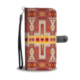 GB-NAT00062-11 Tan Tribe Design Native American Wallet Phone Case