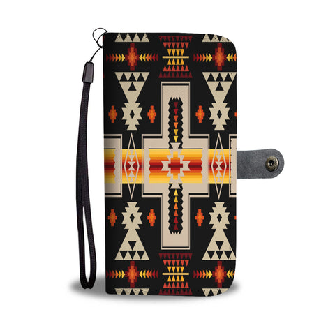 Powwow Store gb nat00062 01 black tribe design native american wallet phone case