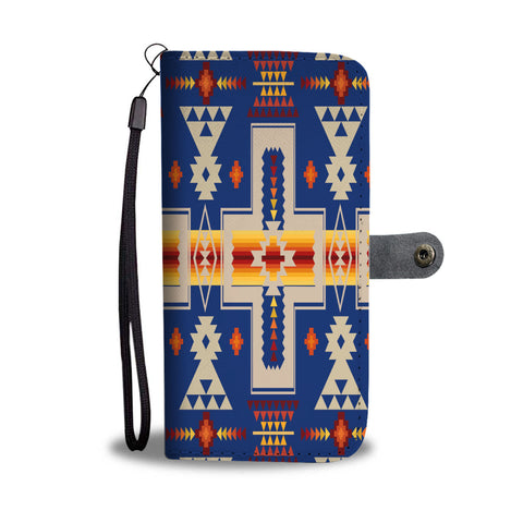 Powwow Store gb nat00062 04 navy tribe design native american wallet phone case