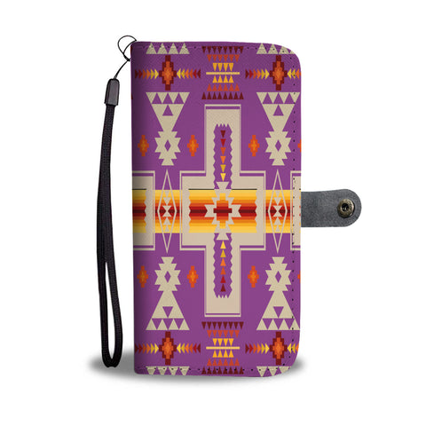 Powwow Store gb nat00062 07 light purple tribe design native american wallet phone case