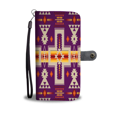 Powwow Store gb nat00062 09 purple tribe design native american wallet phone case