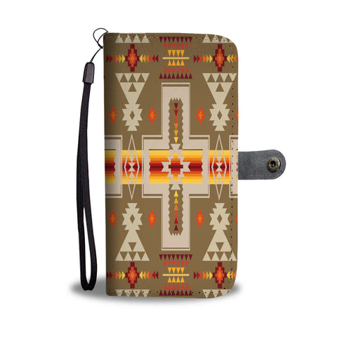 Powwow Store gb nat00062 10 light brown tribe design native american wallet phone case