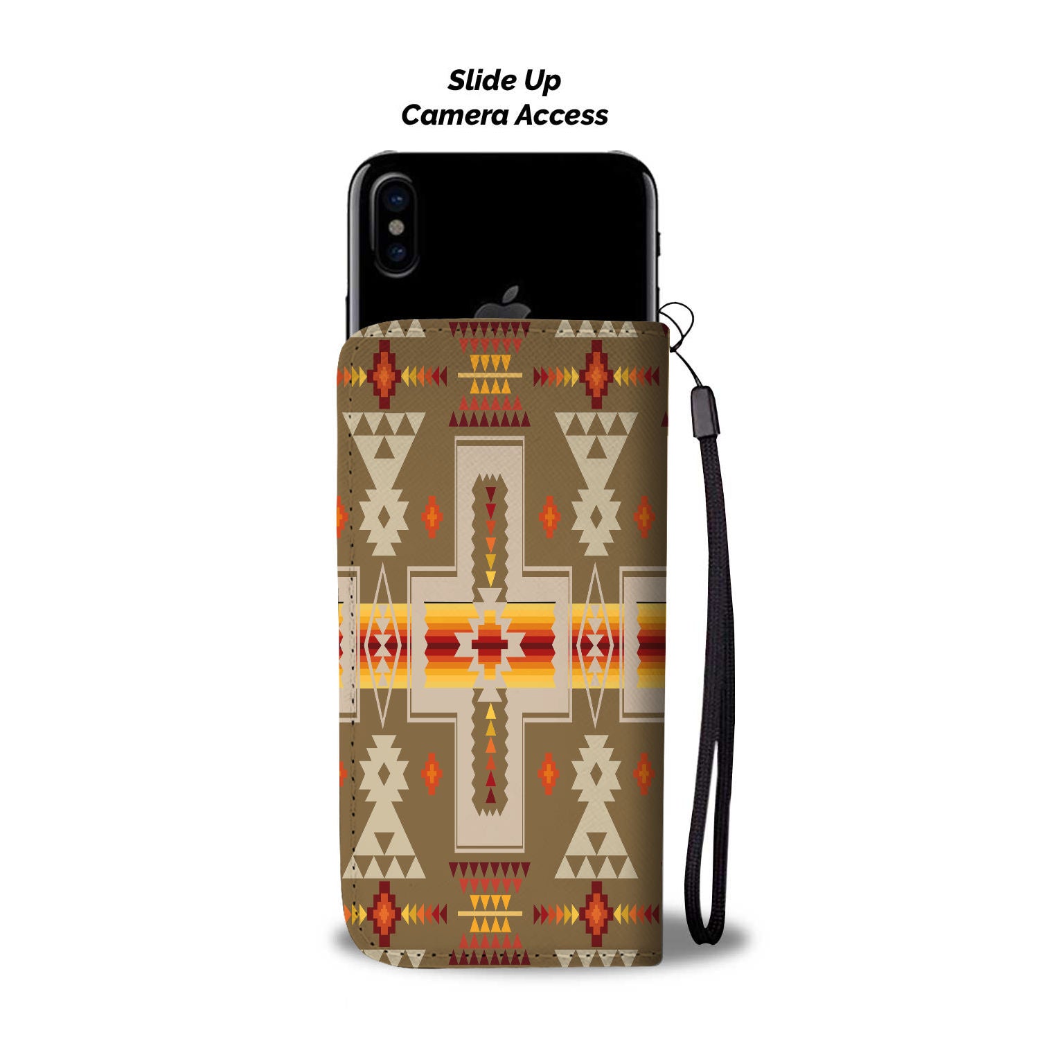 Powwow Store gb nat00062 10 light brown tribe design native american wallet phone case