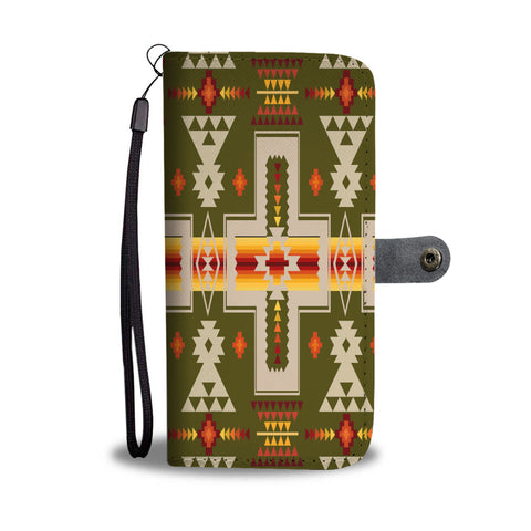 Powwow Store gb nat00062 12 green tribe design native american wallet phone case