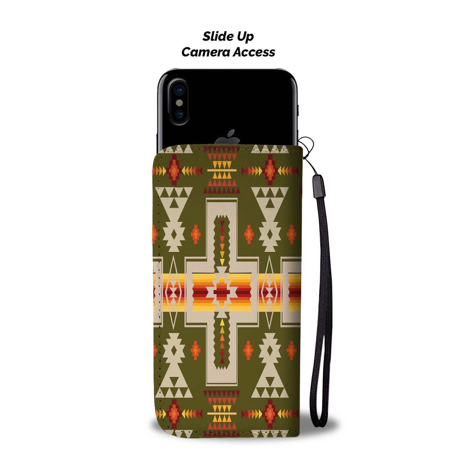 Powwow Store gb nat00062 12 green tribe design native american wallet phone case