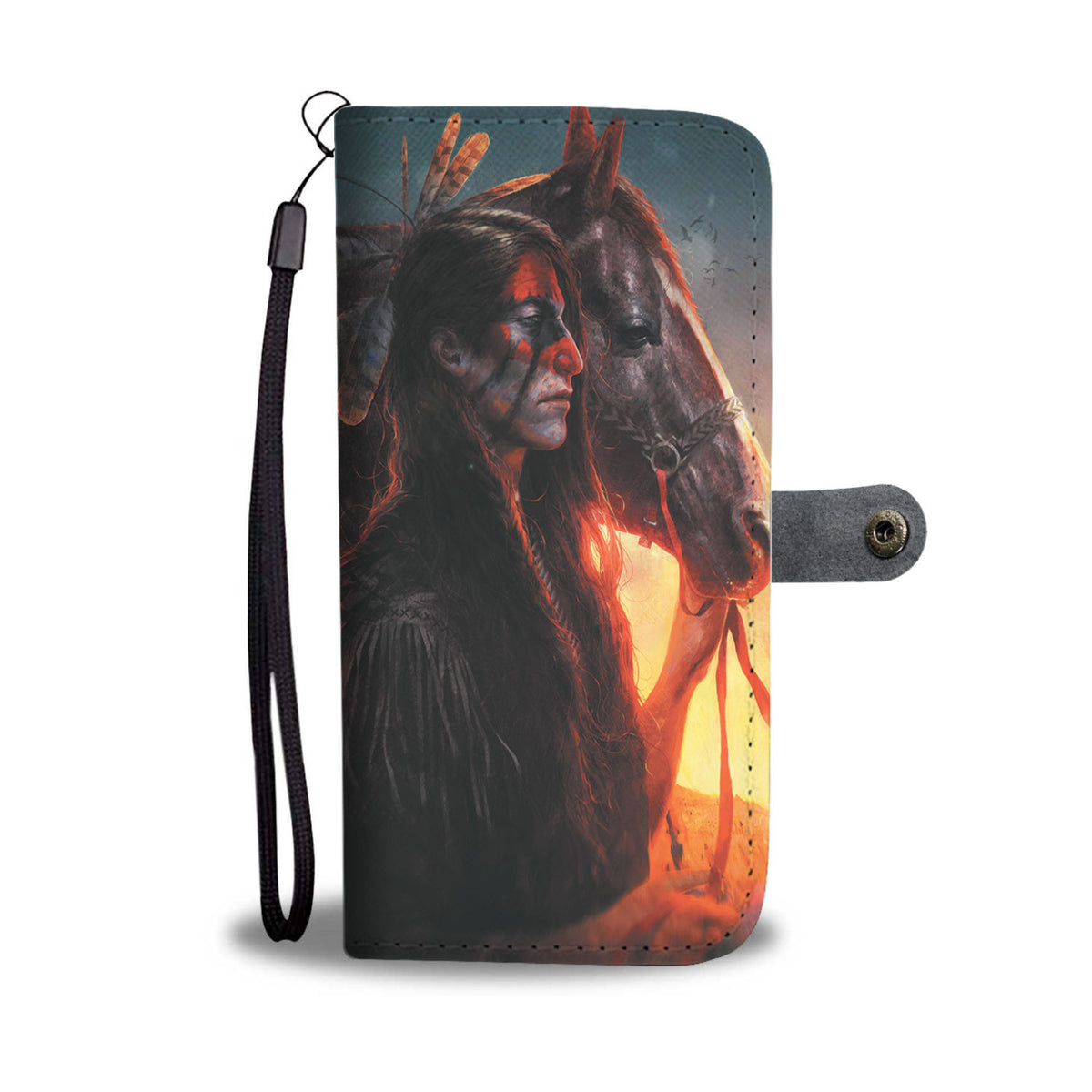 Powwow Store gb nat00364 chief horse native wallet phone case