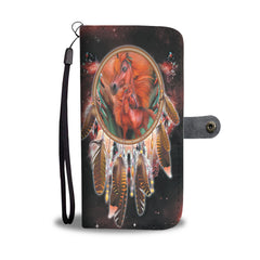 Powwow Store gb nat00390 horse red galaxy native wallet phone case