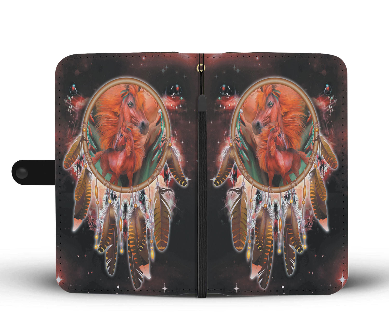 Powwow Store gb nat00390 horse red galaxy native wallet phone case