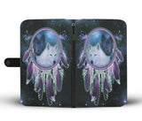 Powwow Store gb nat00392 wolves purple galaxy wallet phone case