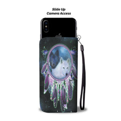 Powwow Store gb nat00392 wolves purple galaxy wallet phone case