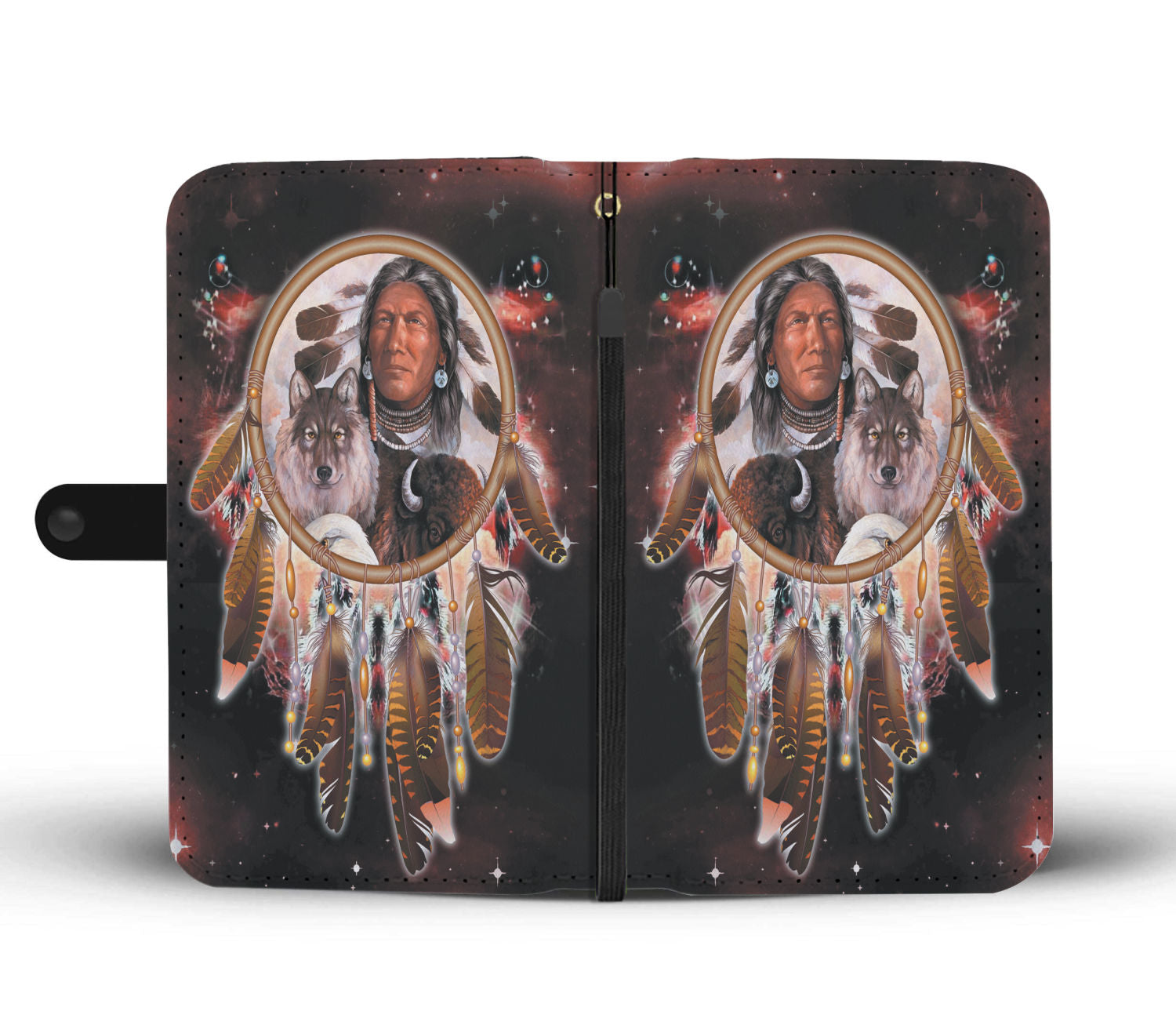 Powwow Store gb nat00393 chief animals red galaxy wallet phone case