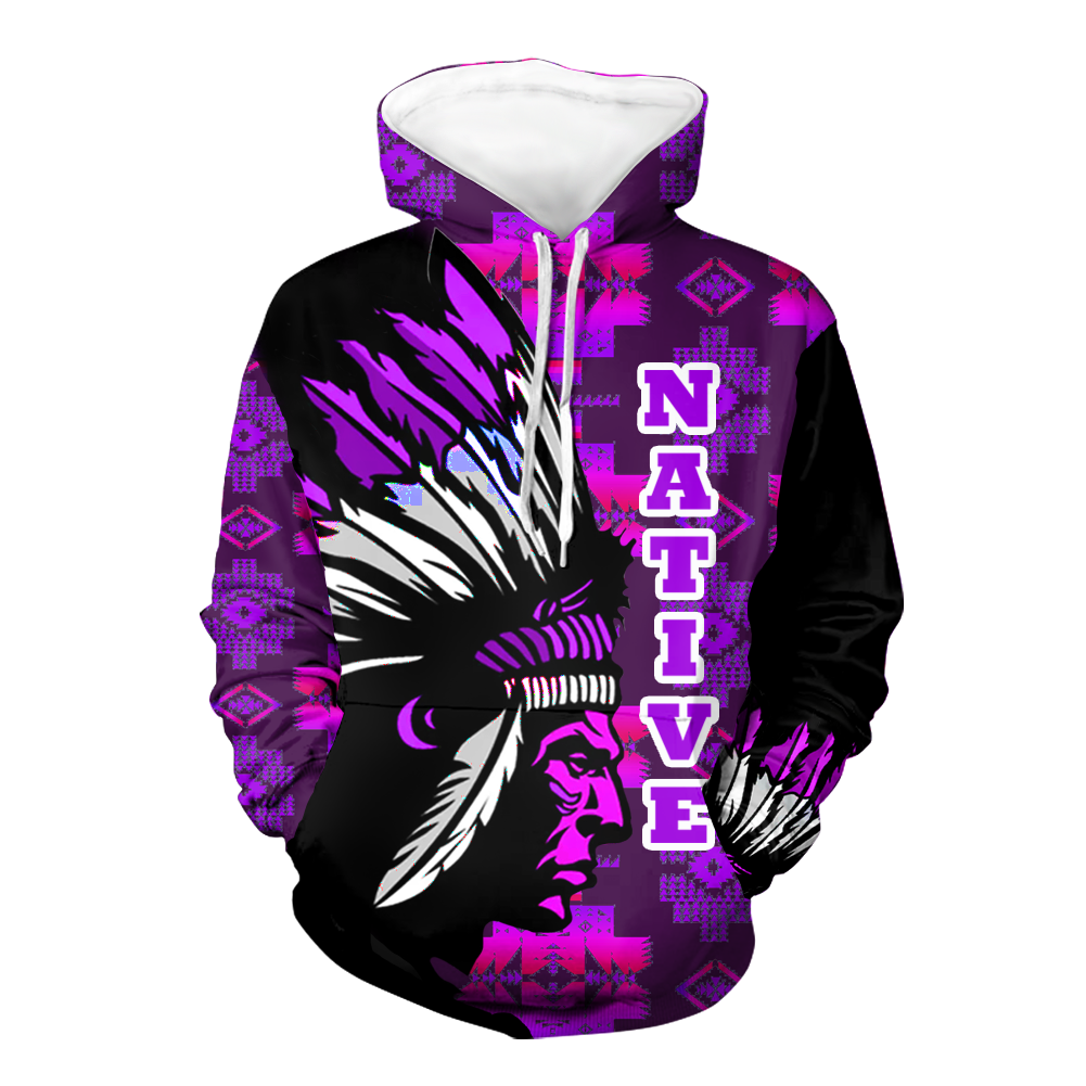 Powwow StoreHD000130 Native American Pride  3D Hoodie