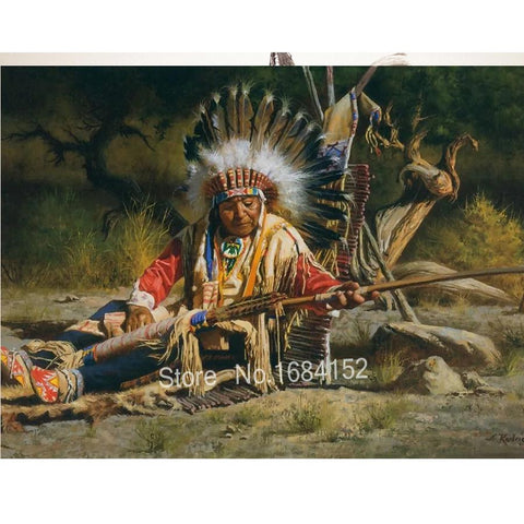 Old Native Woman Native American Canvas