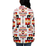 GB-NAT00075 White Tribes Pattern 3D Long Sleeve Blouse