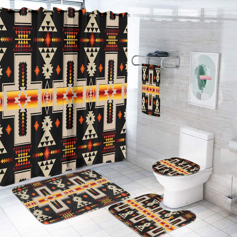 GB-NAT00062-01 Black Tribe Design Bathroom set