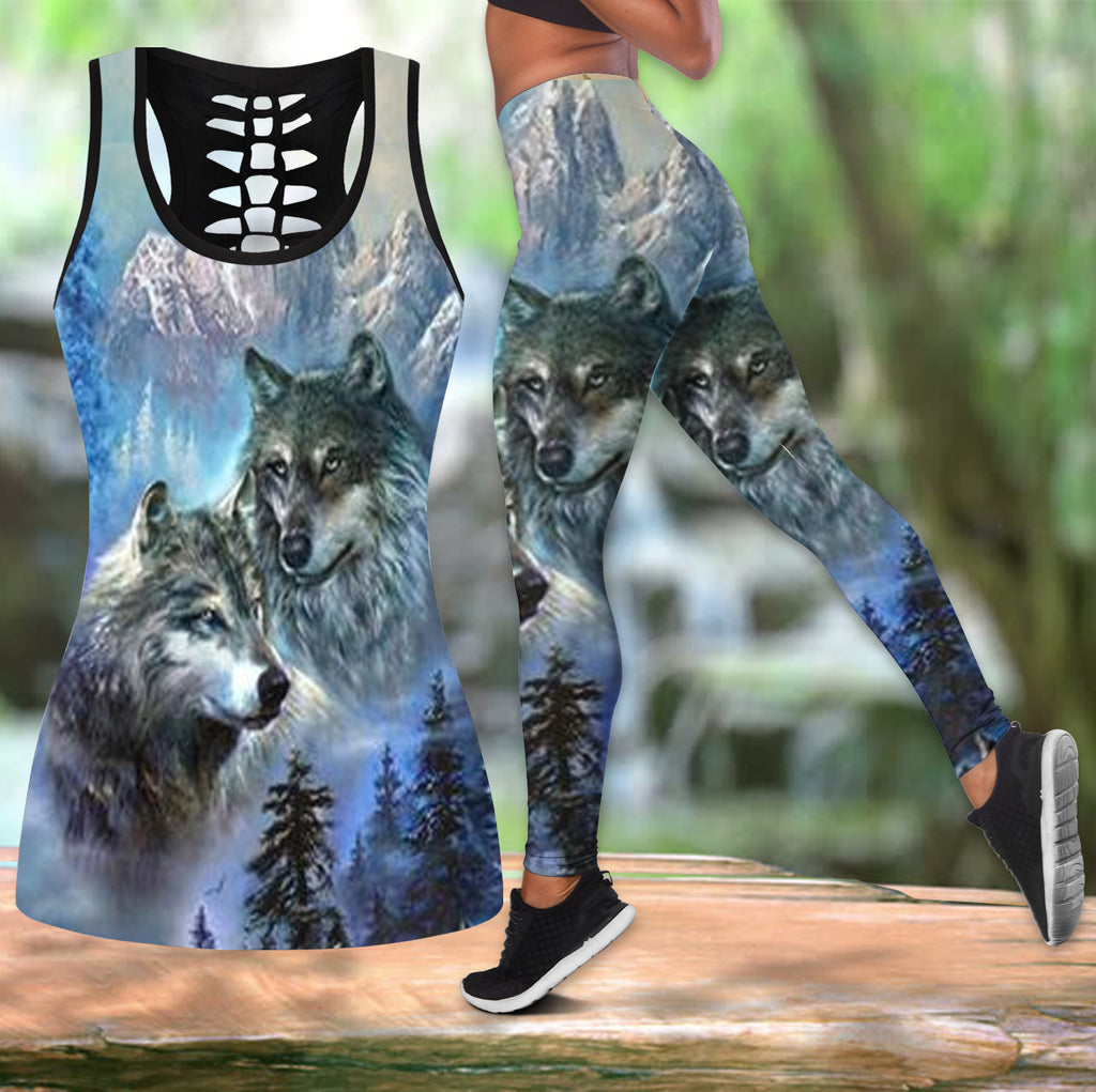 Powwow Store the wolfs hollow tanktop legging set ls04