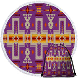 Powwow Store gb nat00062 07 light purple tribe design beach blanket bag set