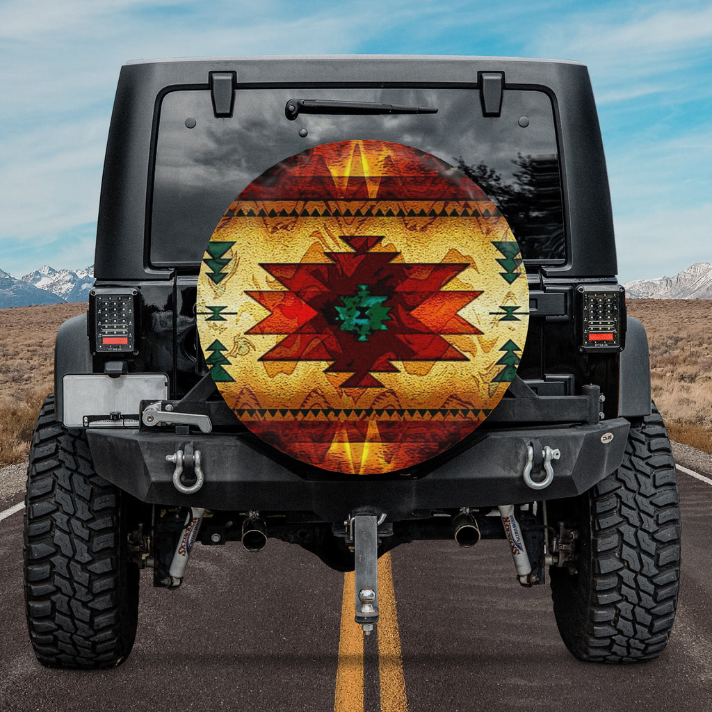 Powwow Store gb nat00068 united tribes brown design spare tire cover