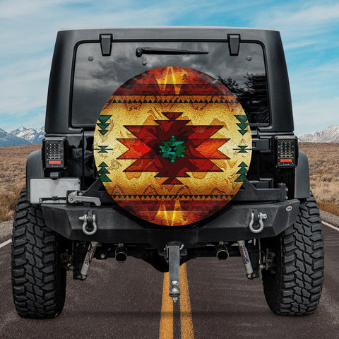GB-NAT00068 United Tribes Brown Design Spare Tire Cover