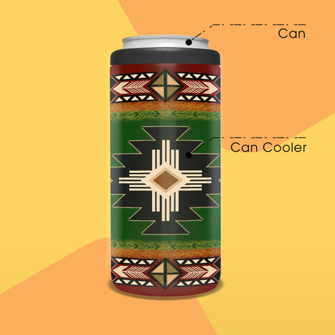 GB-NAT0001 Southwest Green Symbol Native American Can Cooler
