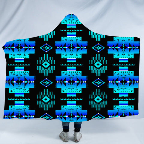 GB-NAT00720-04 Pattern Native American Design Hooded Blanket