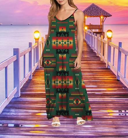 GB-NAT00046-10 Tribe Design Native American Maxi Dress