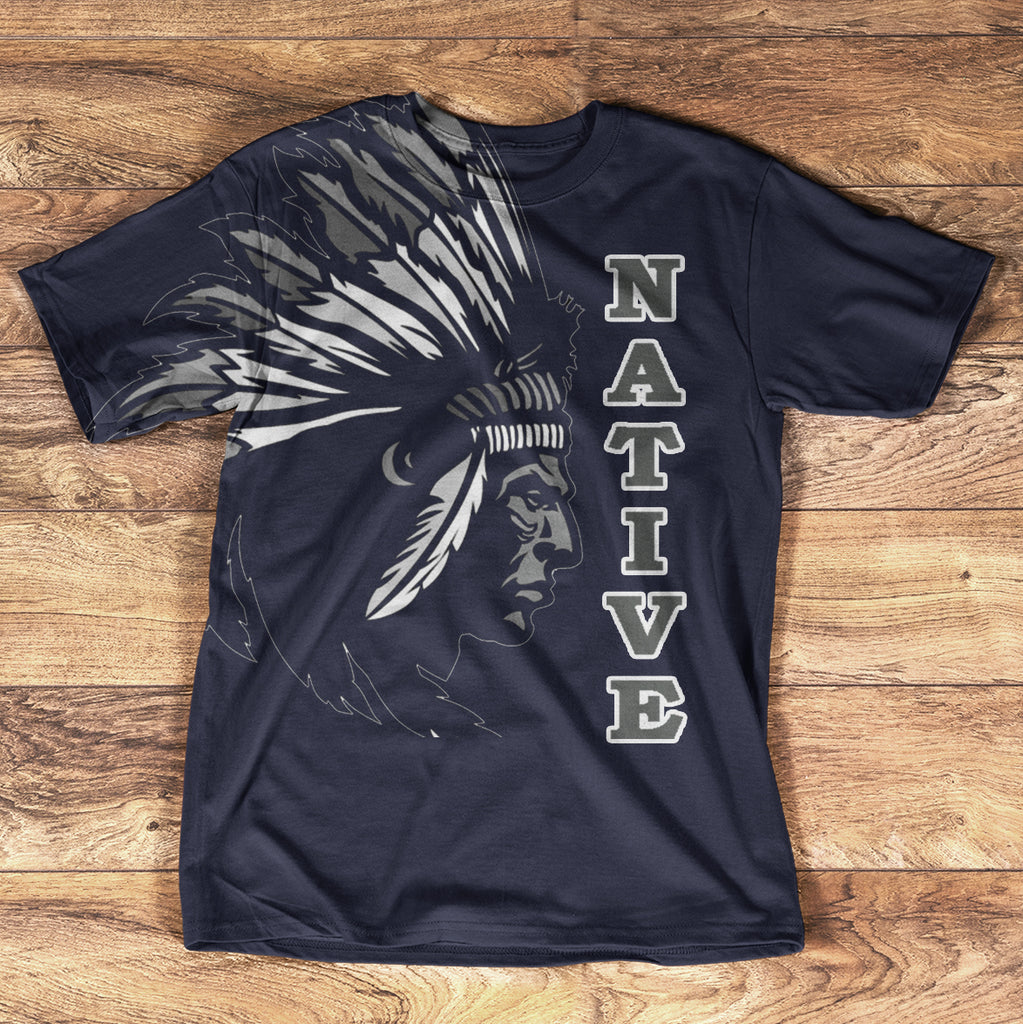 Powwow Store gb nat00335 gray chief native american 3d t shirt