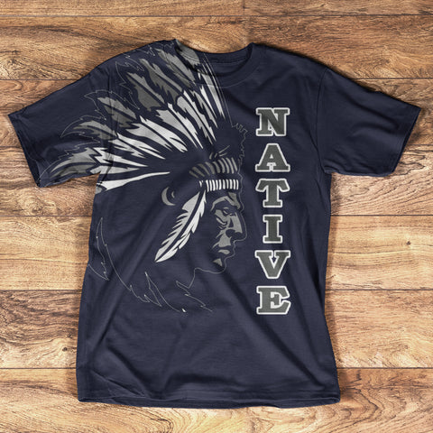GB-NAT00335 Gray Chief Native American 3D T-Shirt