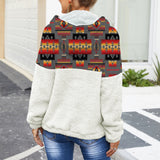 Powwow Store gb nat00046 11 gray tribe pattern native flannel hooded split hoodie