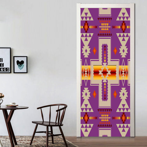 Powwow Store gb nat00062 07 light purple tribe design native american door stickers