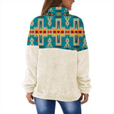 GB-NAT00062-05 Turquoise Tribe Design Native American Collar Sweatshirt