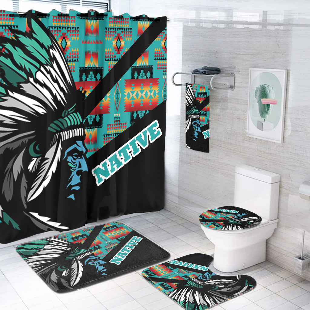 Powwow StoreBS000113 Pattern Native American Bathroom Set