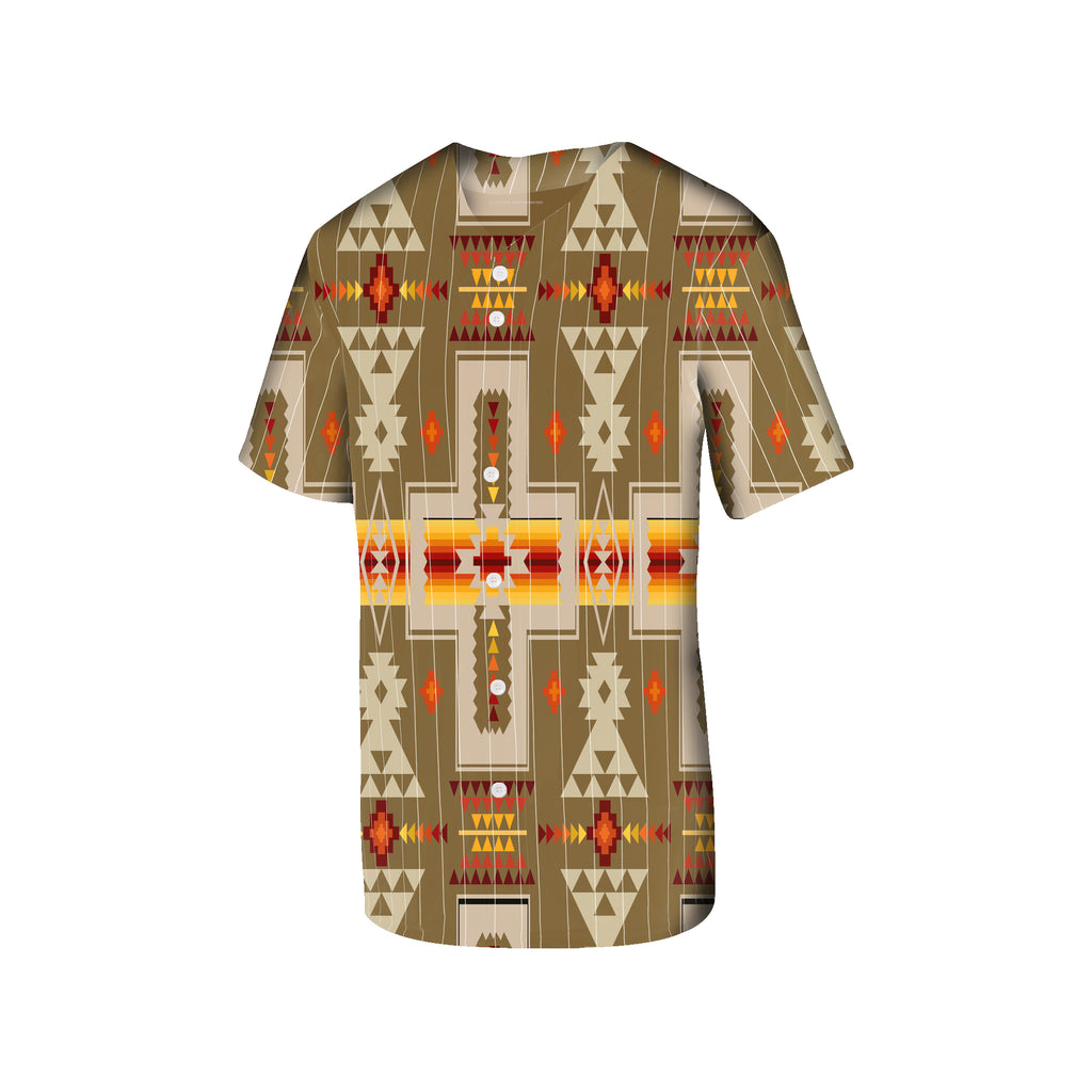 Powwow Store gb nat00062 10 light brown tribe design native american baseball jersey