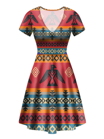 Powwow Store gb nat00029 red thunderbird neck dress