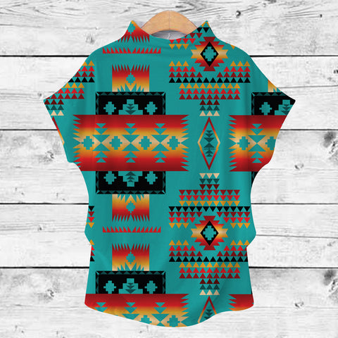 Powwow Store gb nat00046 01 blue native tribes pattern native american turtleneck t shirt