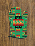 Powwow Store gb nat00046 05 green tribe pattern native american oven mitts and potholder set