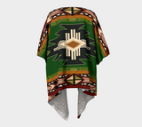 Indigenous Design Green Native American Draped Kimono - Powwow Store