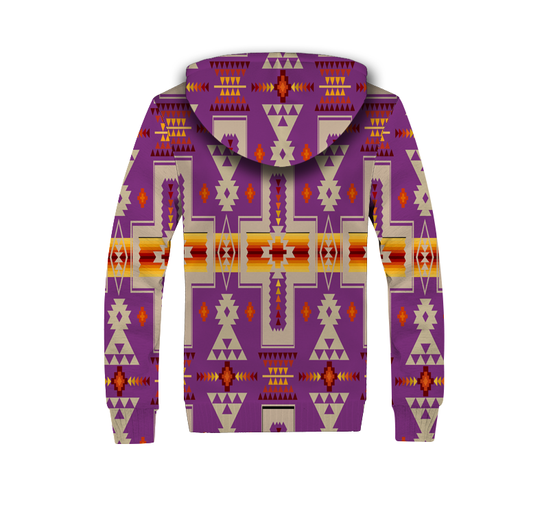 Powwow Storegb nat00062 09 purple tribe design 3d fleece hoodie