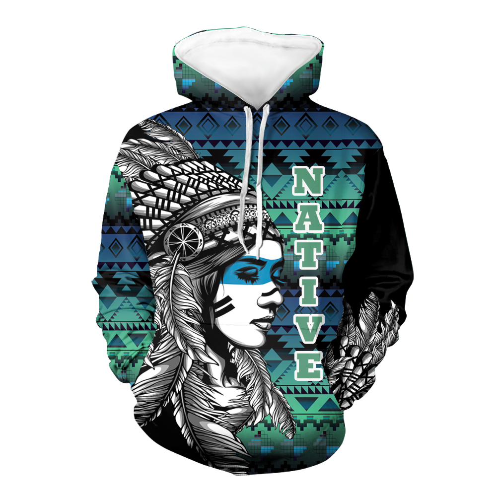 Powwow StoreHD000131 Native American Pride  3D Hoodie