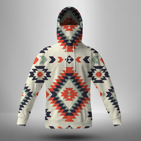 Powwow Store gb nat00389 pink geometric pattern 3d hoodie with mask